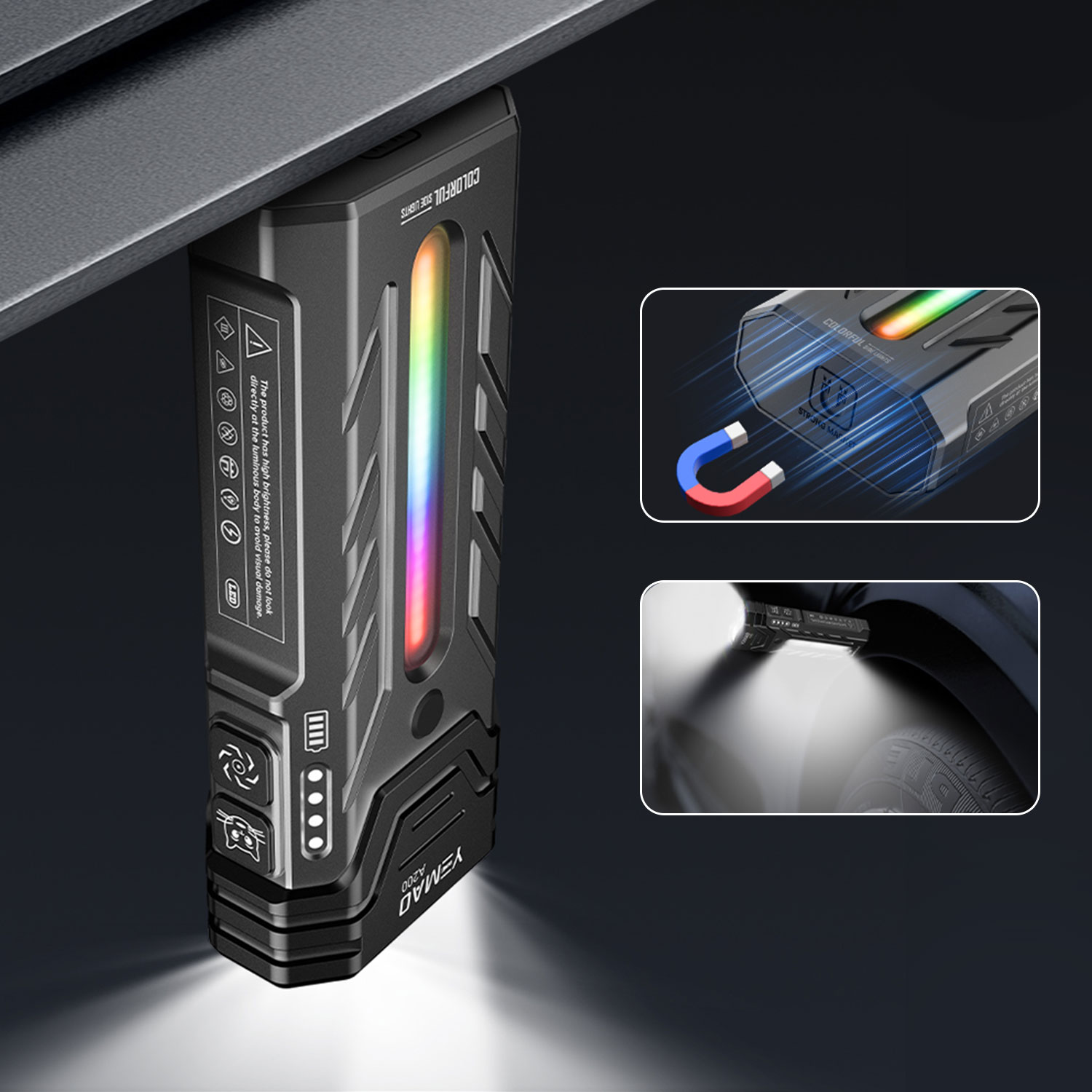 5200LM革新的な多機能ポータブルRGB LED懐中電灯、 - Outdoor Camping Adventure Lamp のレビューと価格