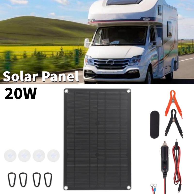 20W ソーラーパネルキット高変換率ポータブルパネル充電器高 - Outdoor Camping Kit のレビューと価格