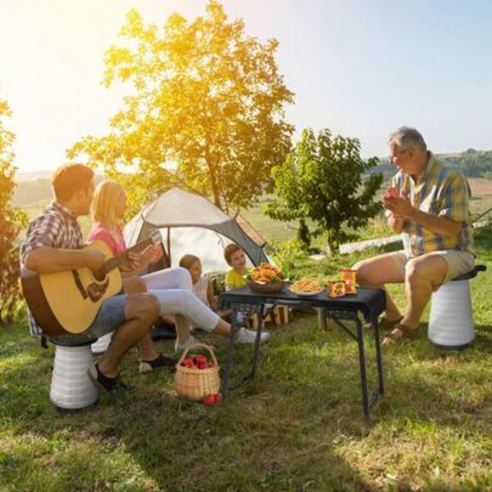 3ピース折りたたみ式キャンプテーブルとスツールセット、2つの - Outdoor Camping Gear のレビューと価格
