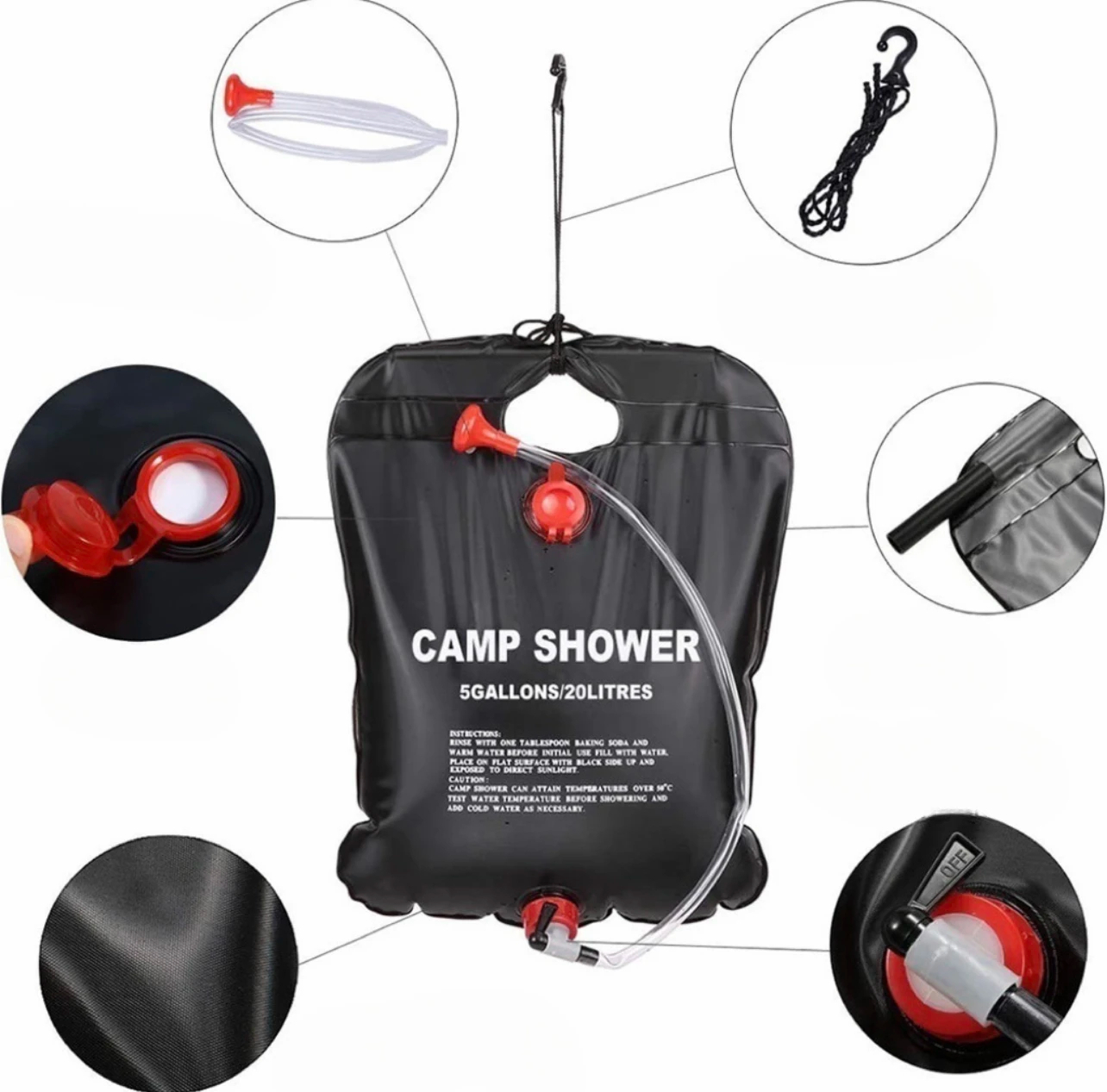 20/40L キャンプ折りたたみ式ソーラーシャワーバッグ屋外 - Outdoor Camping Hot Water Shower のレビューと価格